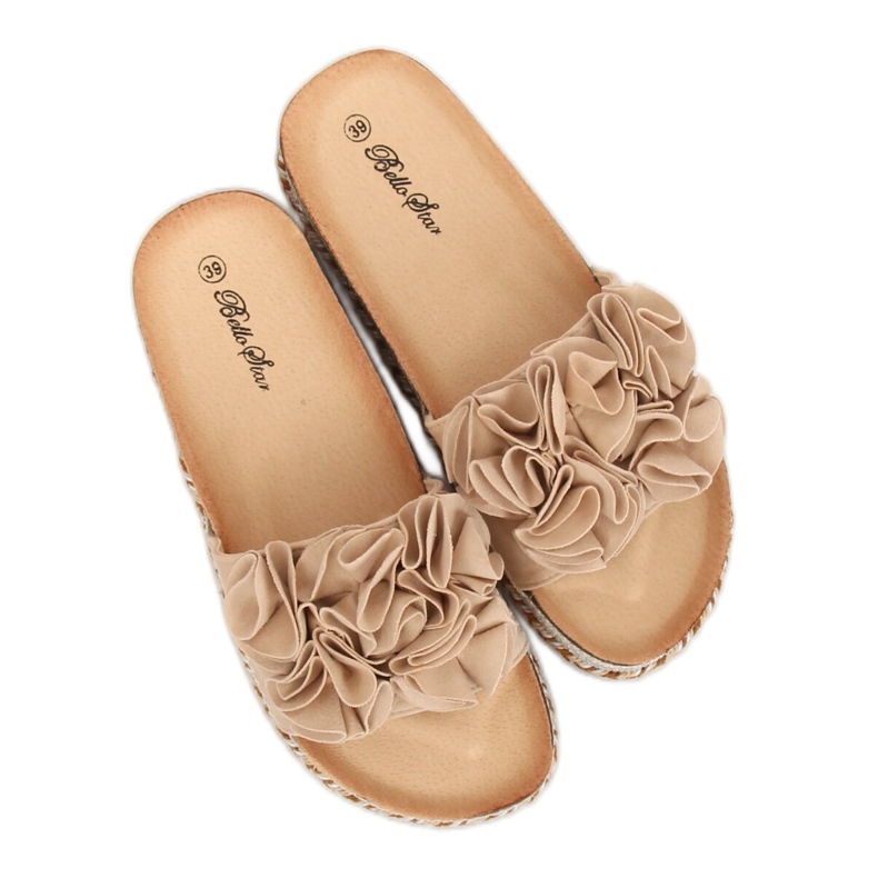 Chinelos femininos bege S61 bege 2