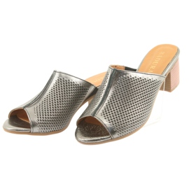 Badura Caps de couro Open Women's Open 5311 Silver cinza 3