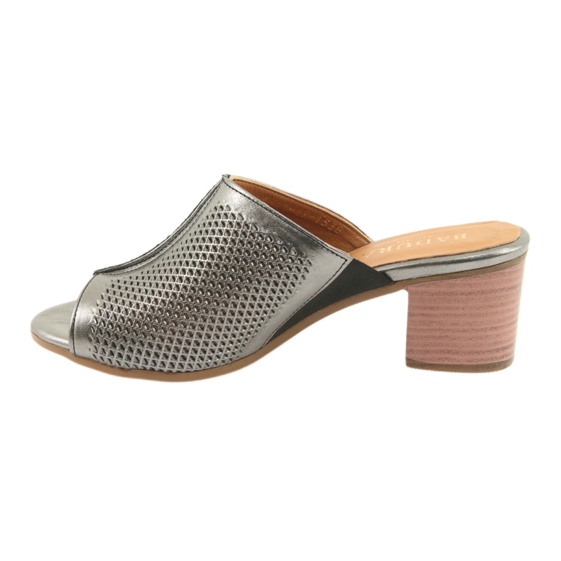 Badura Caps de couro Open Women's Open 5311 Silver cinza 2