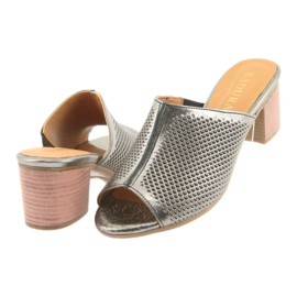 Badura Caps de couro Open Women's Open 5311 Silver cinza 4