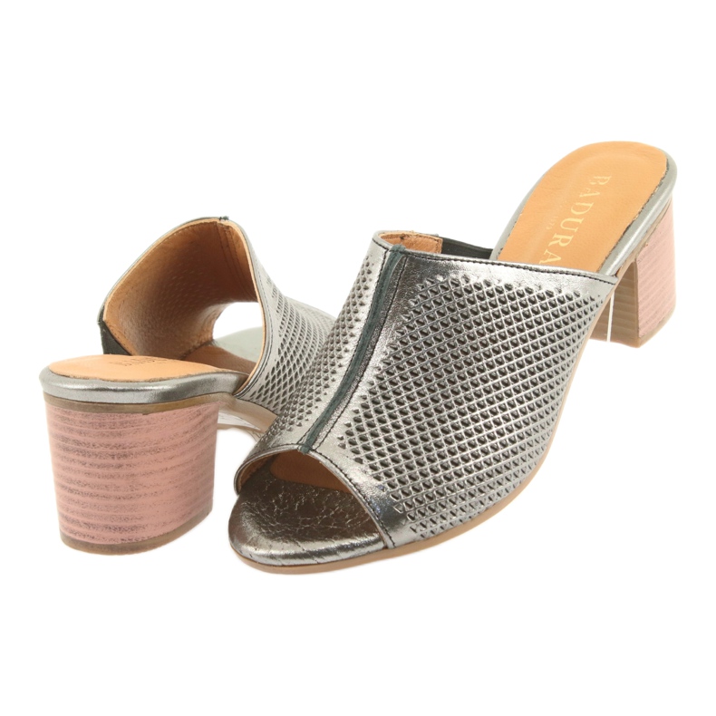 Badura Caps de couro Open Women's Open 5311 Silver cinza 4