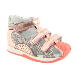 Sandálias Bartek 81021 ouro rosa laranja cinza amarelo 1