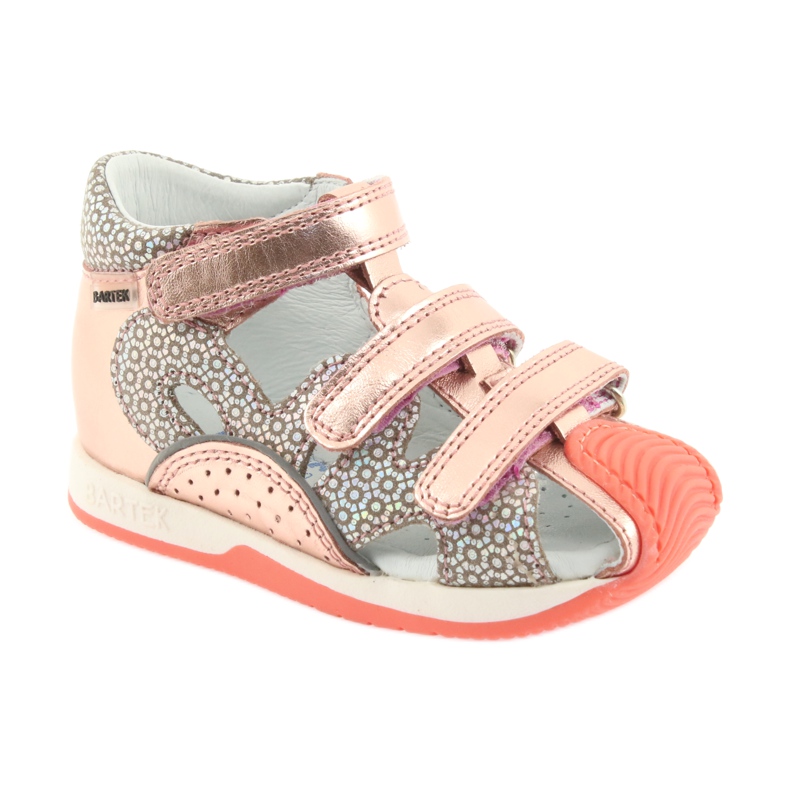 Sandálias Bartek 81021 ouro rosa laranja cinza amarelo 1