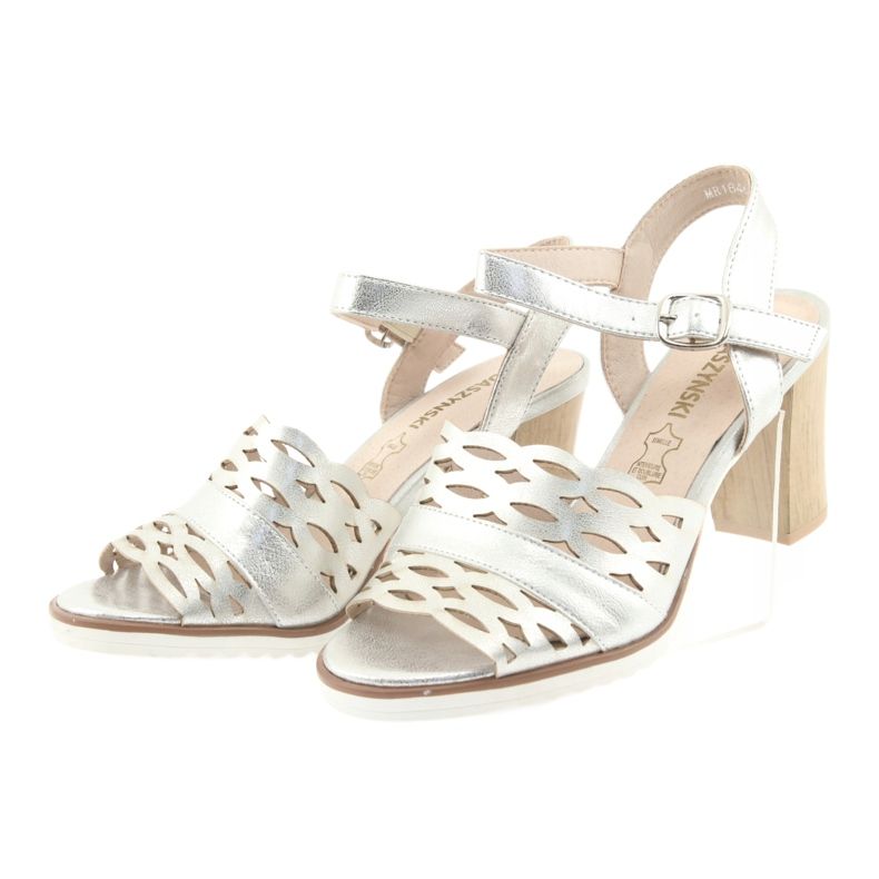 M.Daszyński Sandálias prateadas Daszyński 1846 post cinza 3