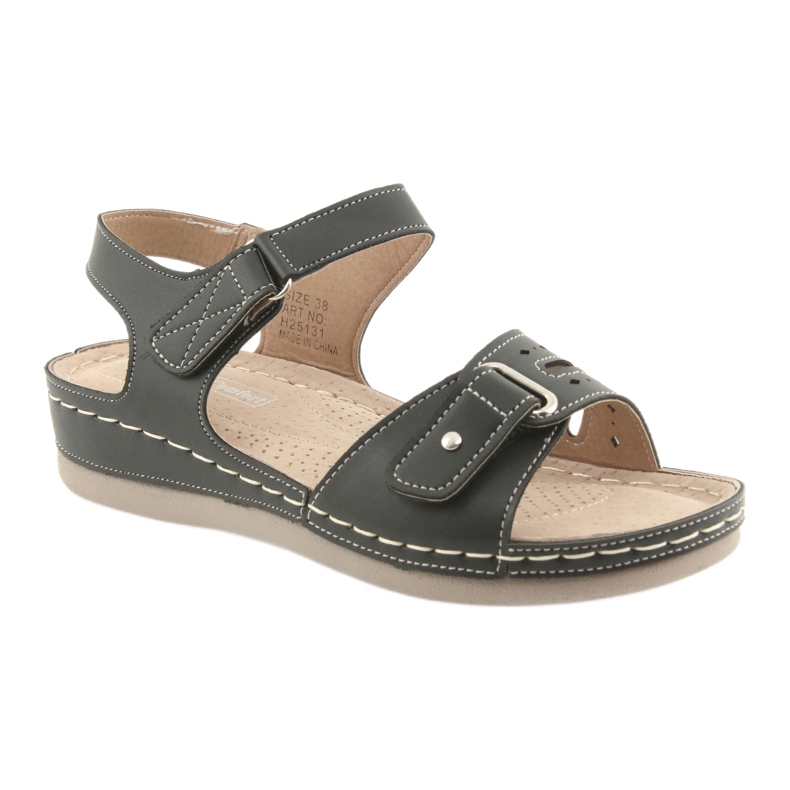 Sandálias femininas pretas conforto DK 25131 preto 1