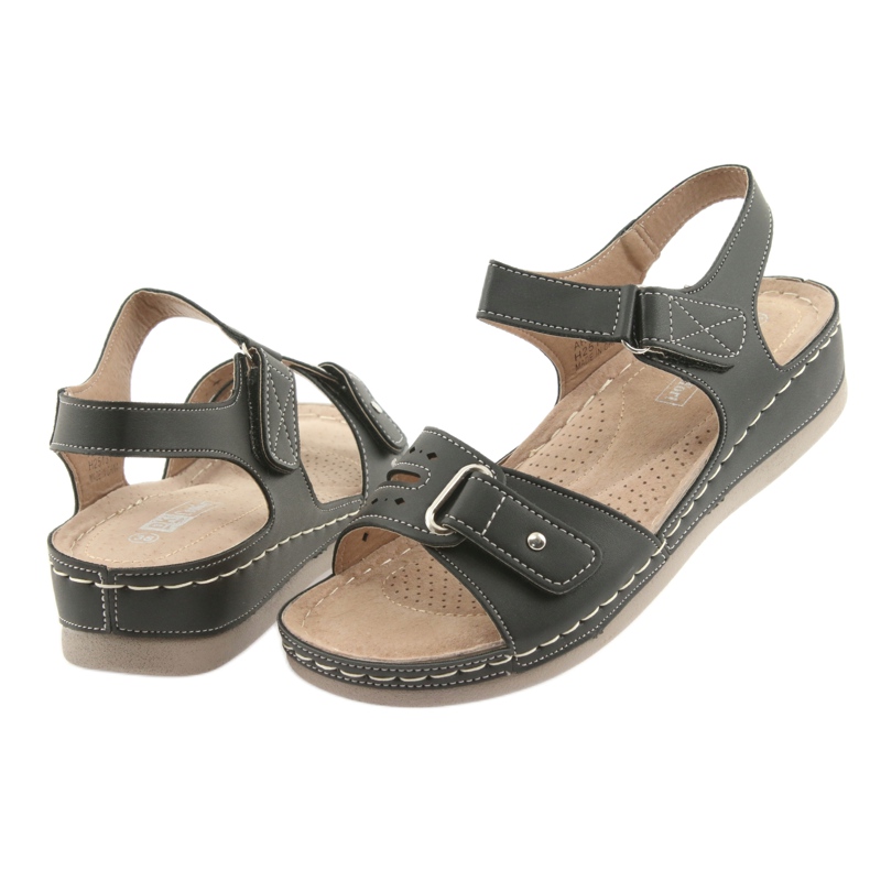 Sandálias femininas pretas conforto DK 25131 preto 4
