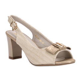 SHELOVET Sandálias Elegantes Com Laço amarelo 2