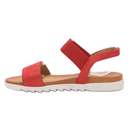 Primavera Sandálias vermelhas com elástico vermelho 1
