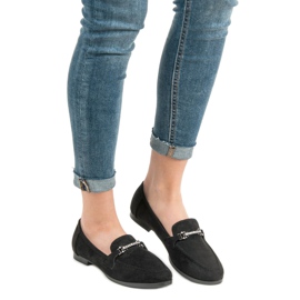 Balada Mocassins de camurça preta preto 2