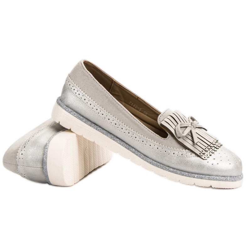 Balada Mocassins femininos cinzentos cinza 1