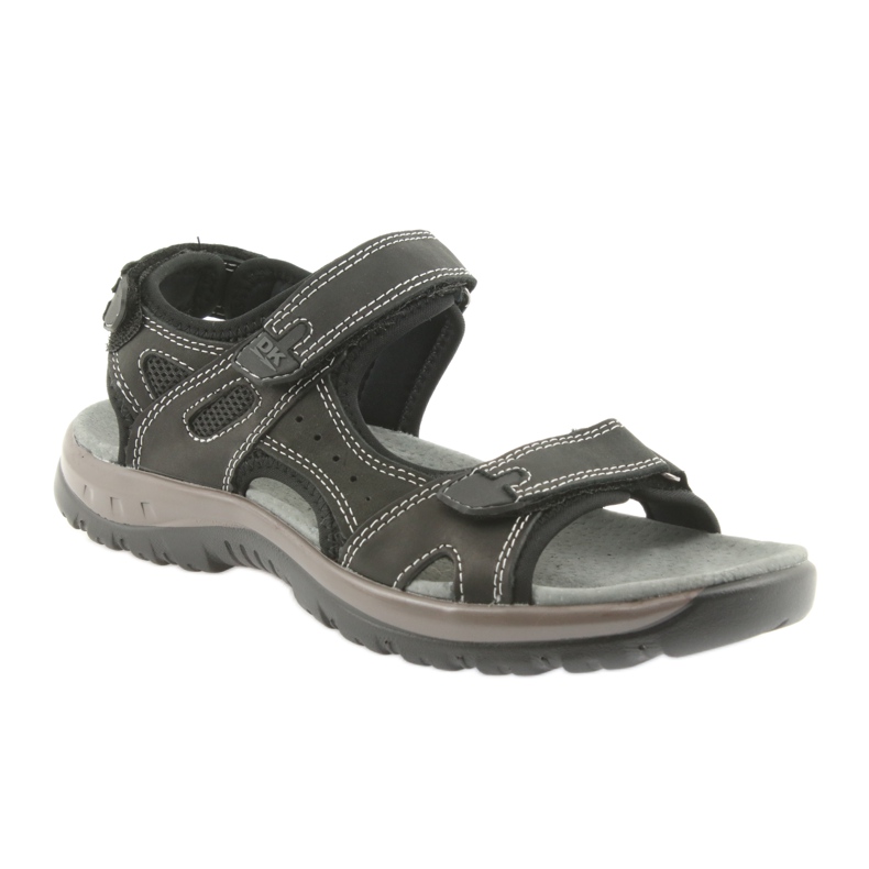 Sandálias DK com luz velcro preta com fundo em EVA preto 1