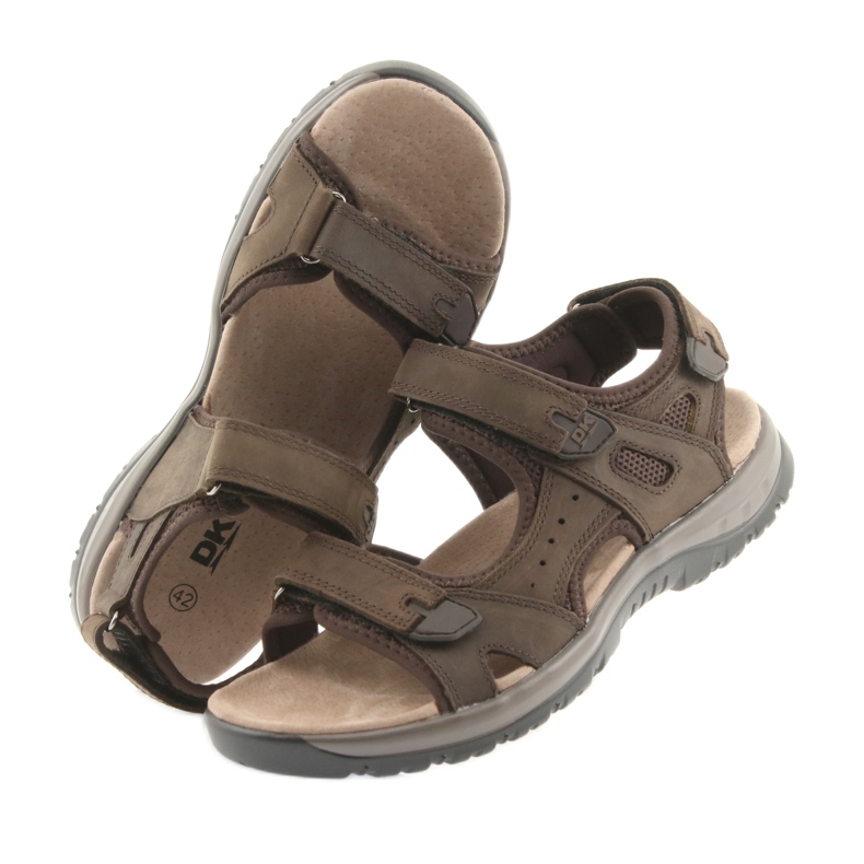 Sandálias DK Brown com velcro e fundo leve em EVA marrom 4