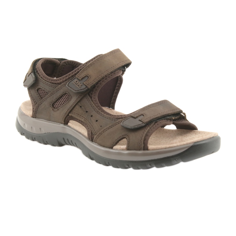Sandálias DK Brown com velcro e fundo leve em EVA marrom 1