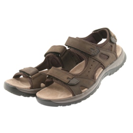 Sandálias DK Brown com velcro e fundo leve em EVA marrom 3