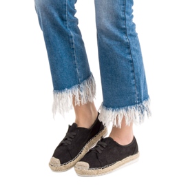 Ideal Shoes Alpercatas com cordões preto 2 Ideal Shoes Alpercatas com cordões preto 2