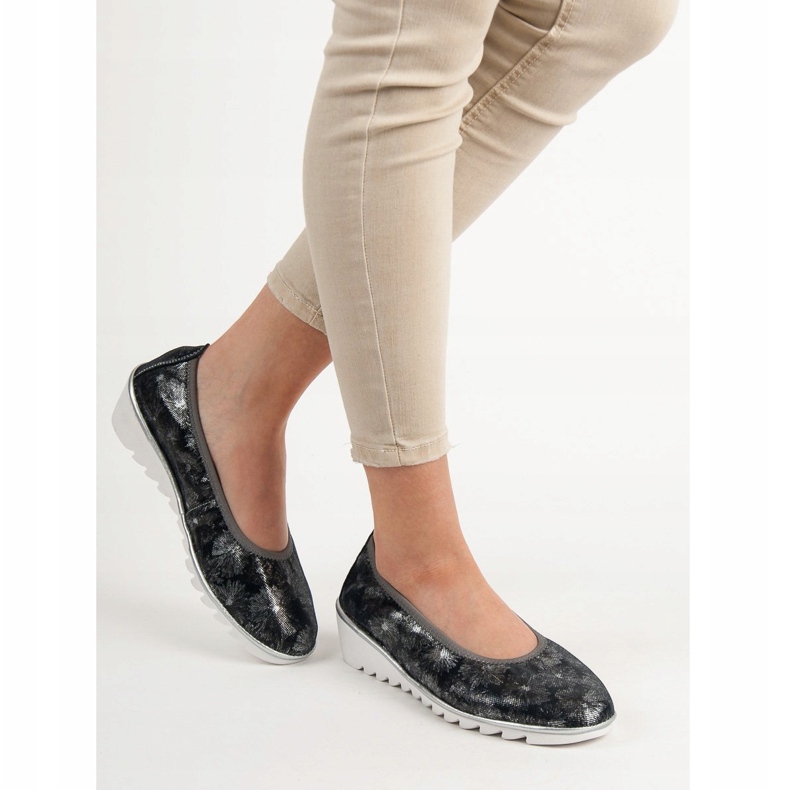 Filippo Sapatilhas de balé de couro azul marinho 2