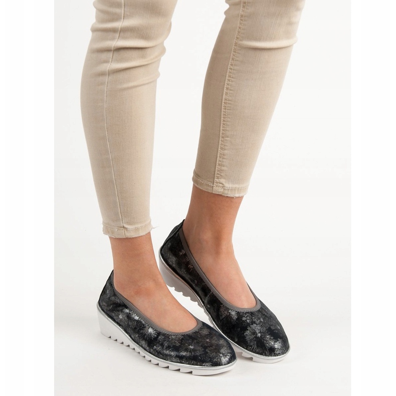 Filippo Sapatilhas de balé de couro azul marinho 1