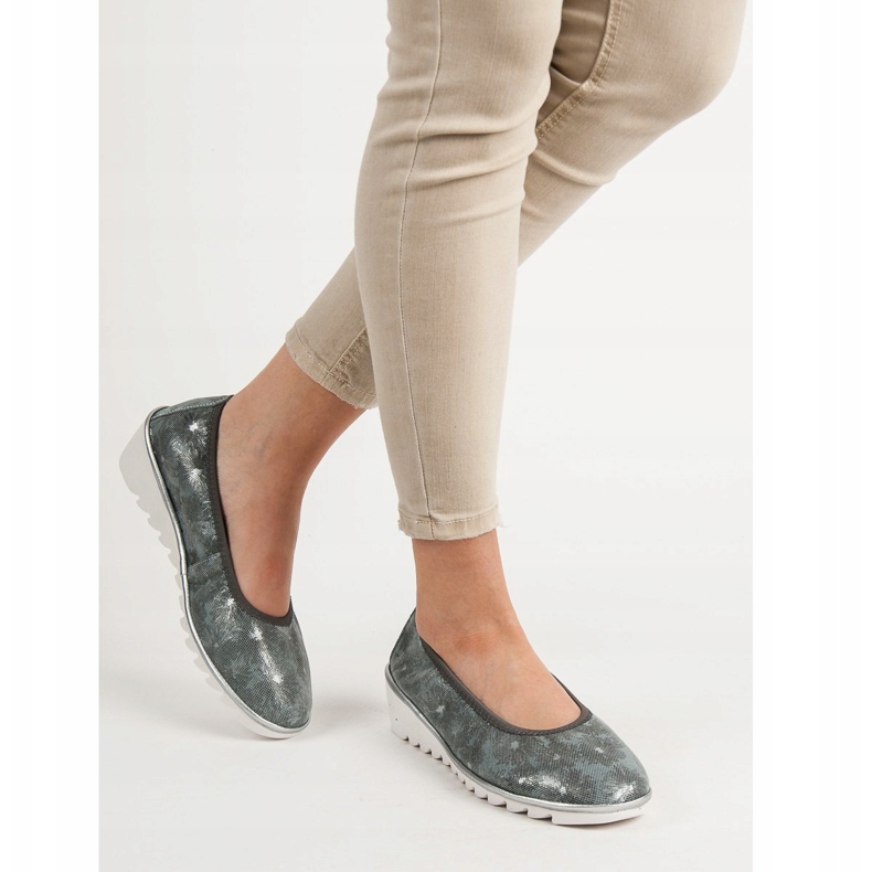 Filippo Sapatilhas de balé de couro cinza escuro 2