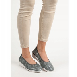 Filippo Sapatilhas de balé de couro cinza escuro 1