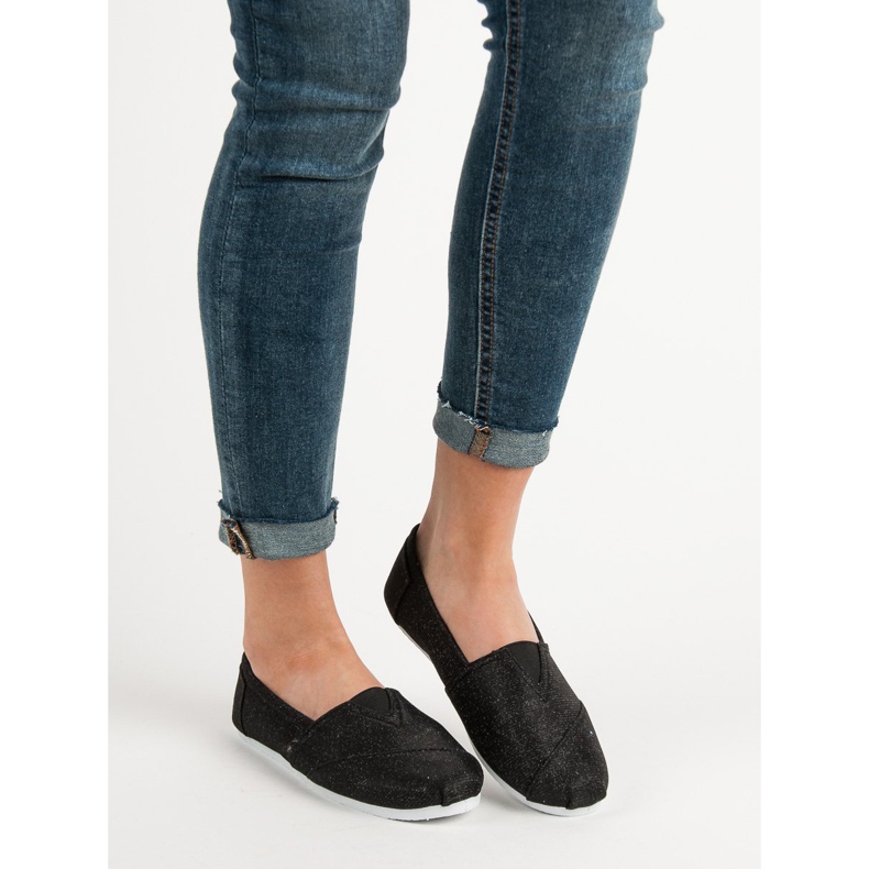 SHELOVET Tênis com glitter preto 1