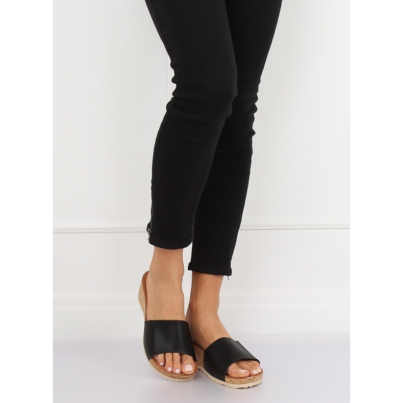 Chinelos de cortiça preta 3527-12 Preto 2