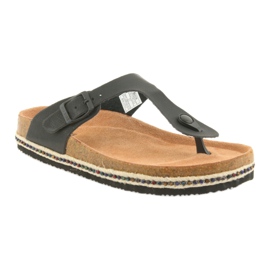 Chinelos femininos com perfil Big Star 274132 pretos 1