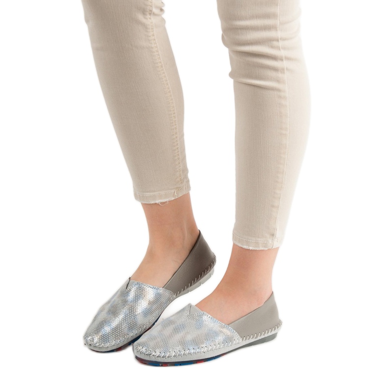 Goodin Sapatos de couro slip-on cinza 1