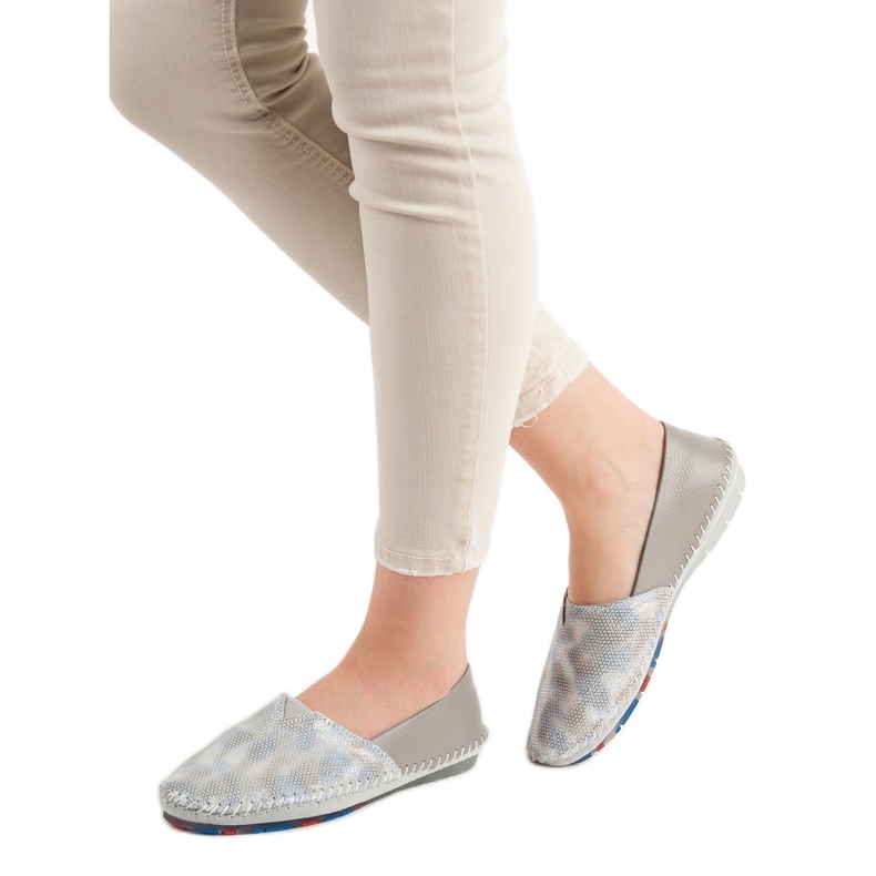 Goodin Sapatos de couro slip-on cinza 2