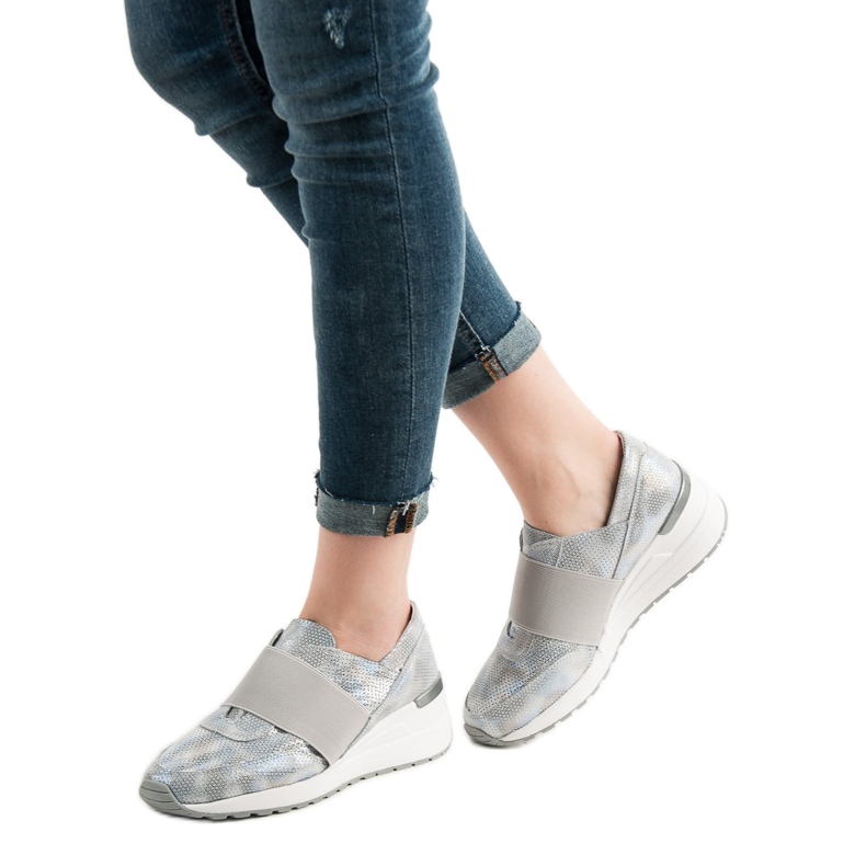 Goodin Sapatos de couro slip-on cinza 2