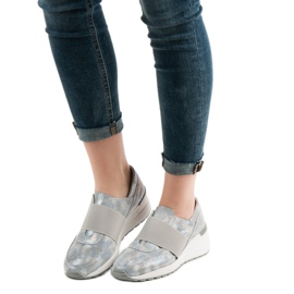 Goodin Sapatos de couro slip-on cinza 1