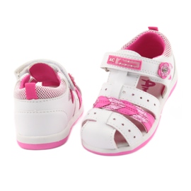American Club Sandálias femininas americanas DR18 branco rosa 4