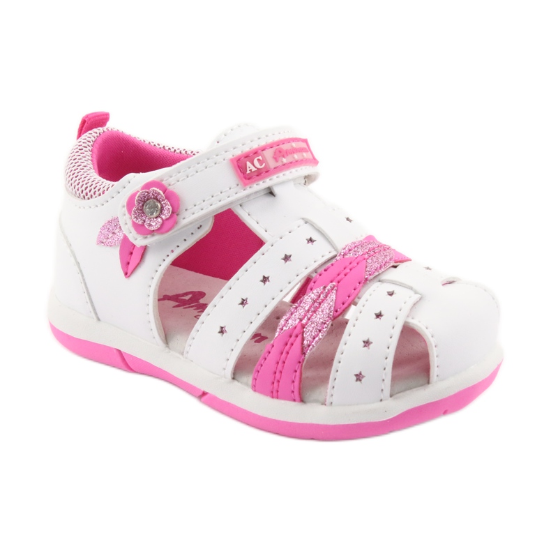 American Club Sandálias femininas americanas DR18 branco rosa 1