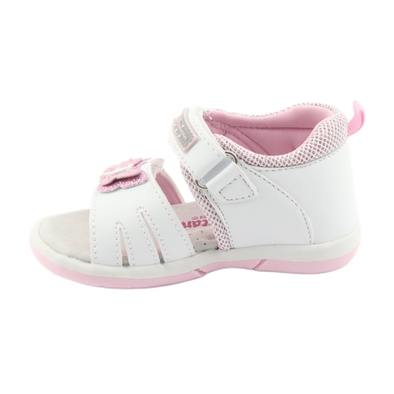 American Club Sandálias femininas americanas com borboleta branca DR19 branco rosa 2