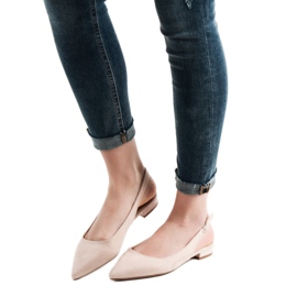 SHELOVET Bailarinas de camurça da moda castanho 2