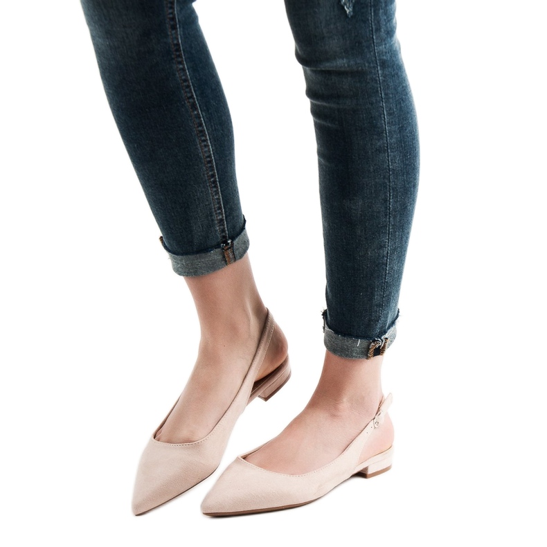 SHELOVET Bailarinas de camurça da moda castanho 2