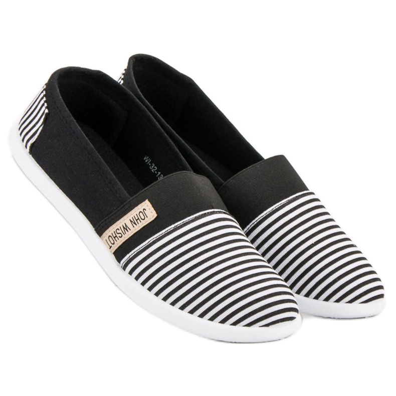 SHELOVET Slipons listrados preto 2