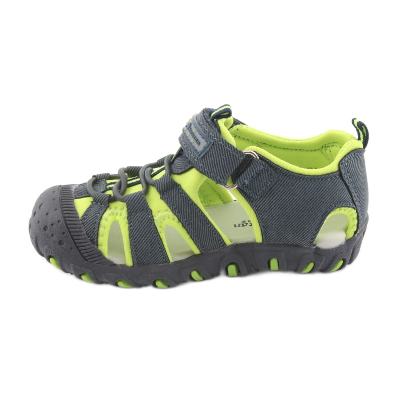 Sandálias de velcro American Club DR11 para meninos verde azul marinho 2