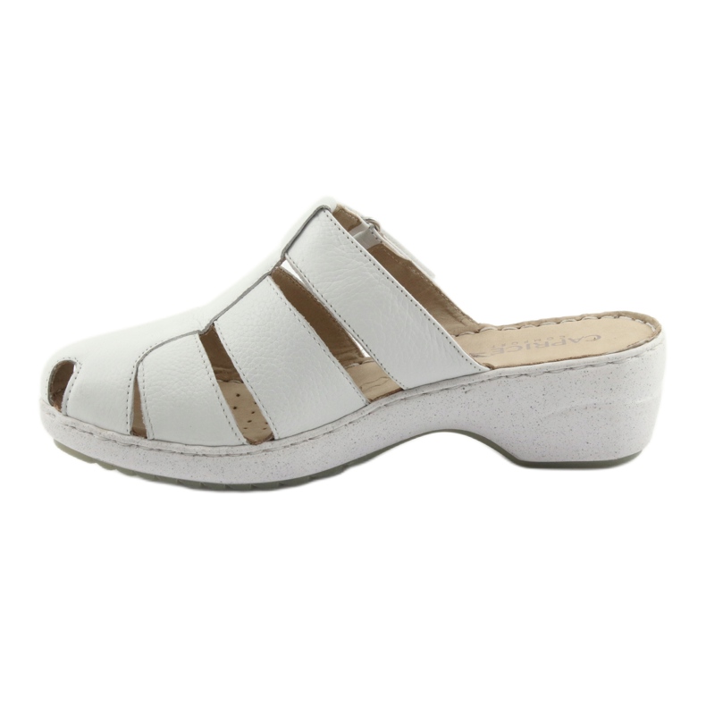 Chinelos femininos em cunha Caprice 27353 branco 2