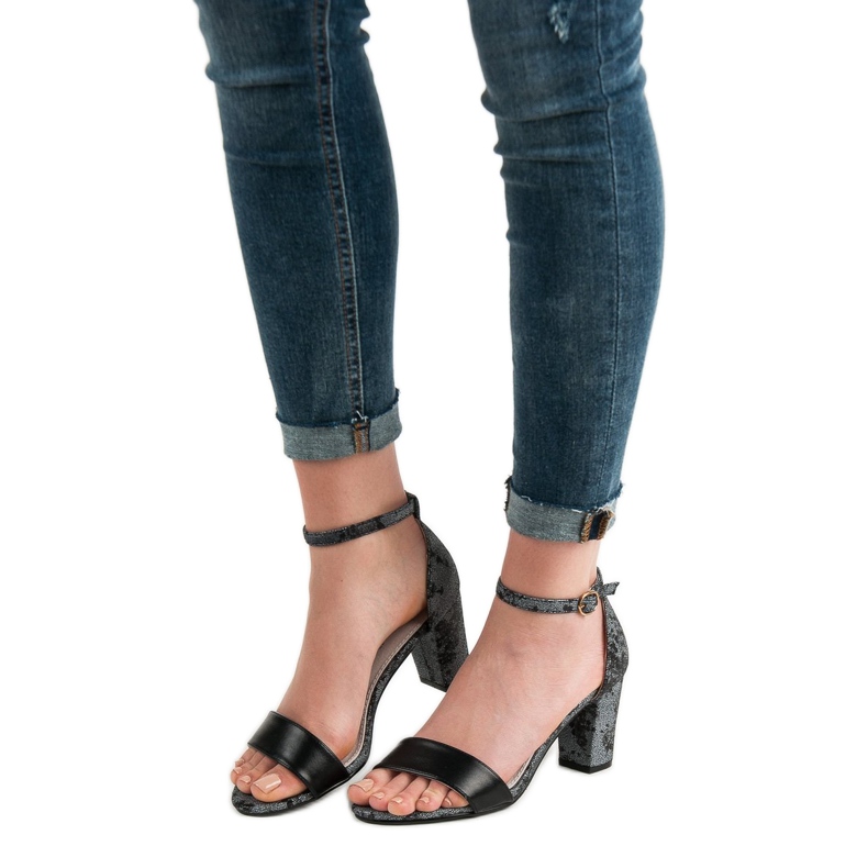 Goodin Sandálias elegantes de salto alto cinza 1