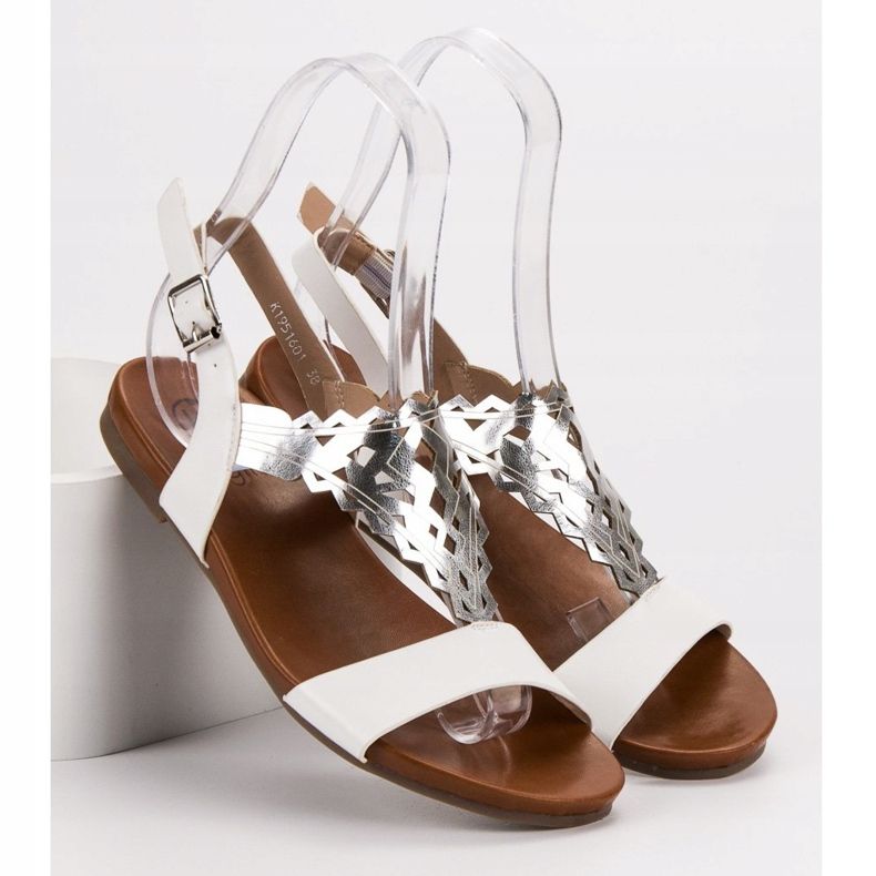 Kylie Sandálias rasteiras elegantes branco 1