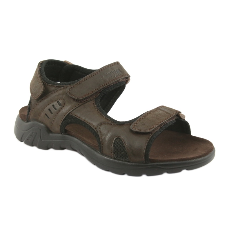 American Club Sandálias esportivas de couro americano CY11 marrom preto 1