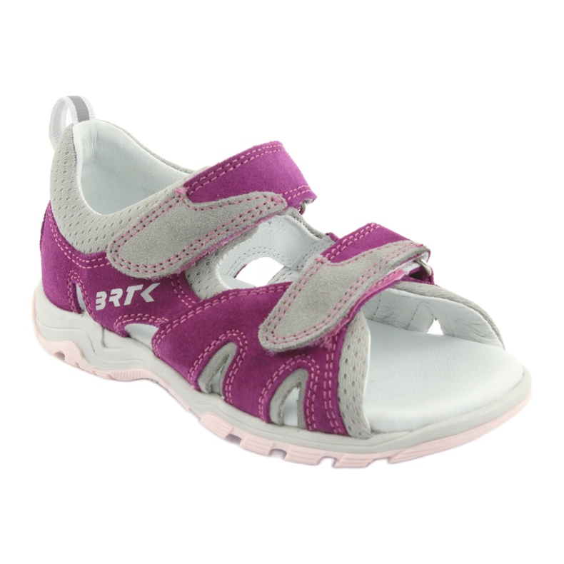 Sandálias de velcro Bartek 16187 rosa/cinza 1