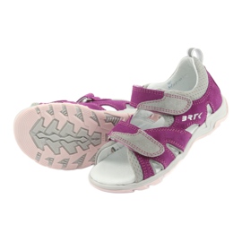 Sandálias de velcro Bartek 16187 rosa/cinza 5