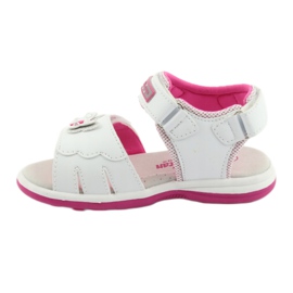 American Club Sandálias femininas com borboleta dr09 inserção de couro branco/rosa 2