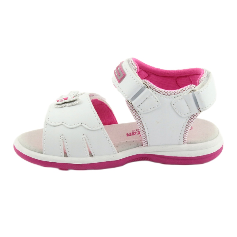 American Club Sandálias femininas com borboleta dr09 inserção de couro branco/rosa 2