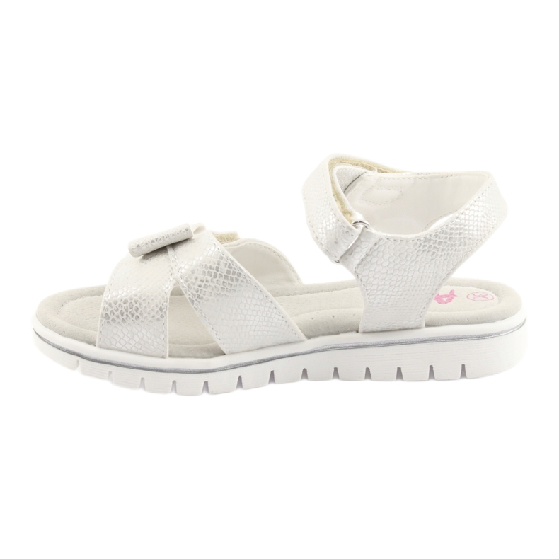 American Club Sandálias de meninas americanas brancas pérolas gc25 branco 2