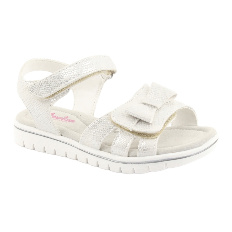 American Club Sandálias de meninas americanas brancas pérolas gc25 branco 1