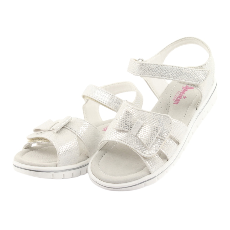American Club Sandálias de meninas americanas brancas pérolas gc25 branco 3