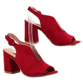 Milaya Sandálias Fechadas Elegantes vermelho 1