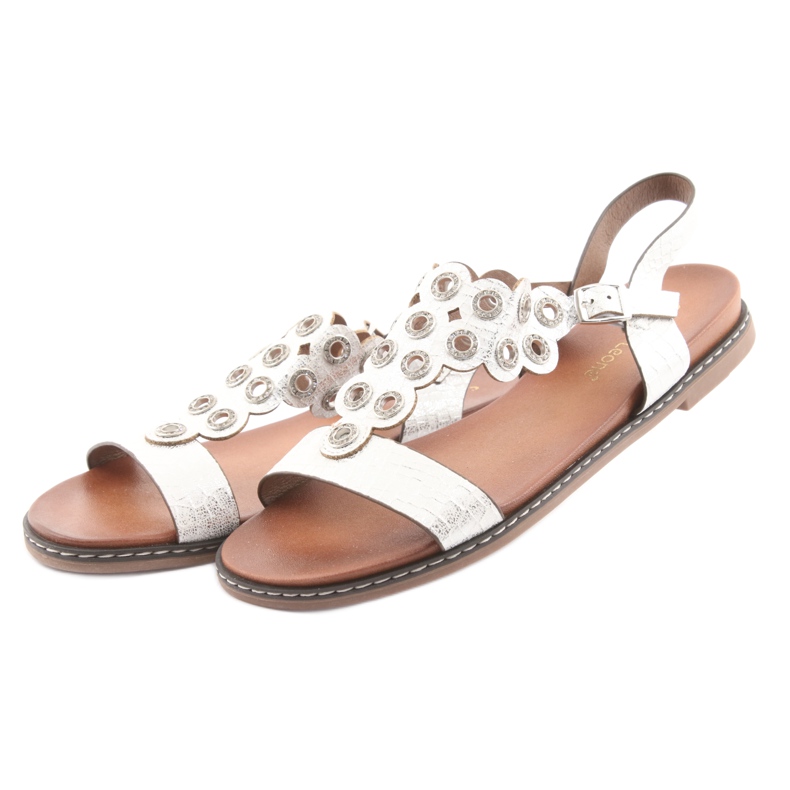 Sergio Leone Sandálias femininas branco cinza 3